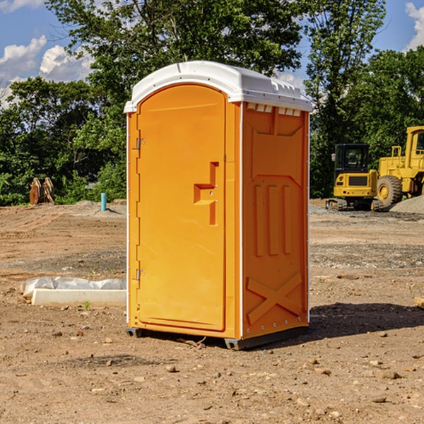 how often are the porta potties cleaned and serviced during a rental period in Hinton